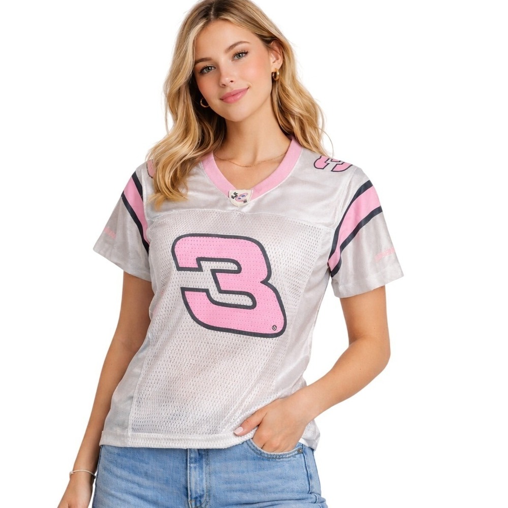 Chase NASCAR Vintage Dale Earnhardt Jr #3 Pink Jersey Women's L Y2K Racing